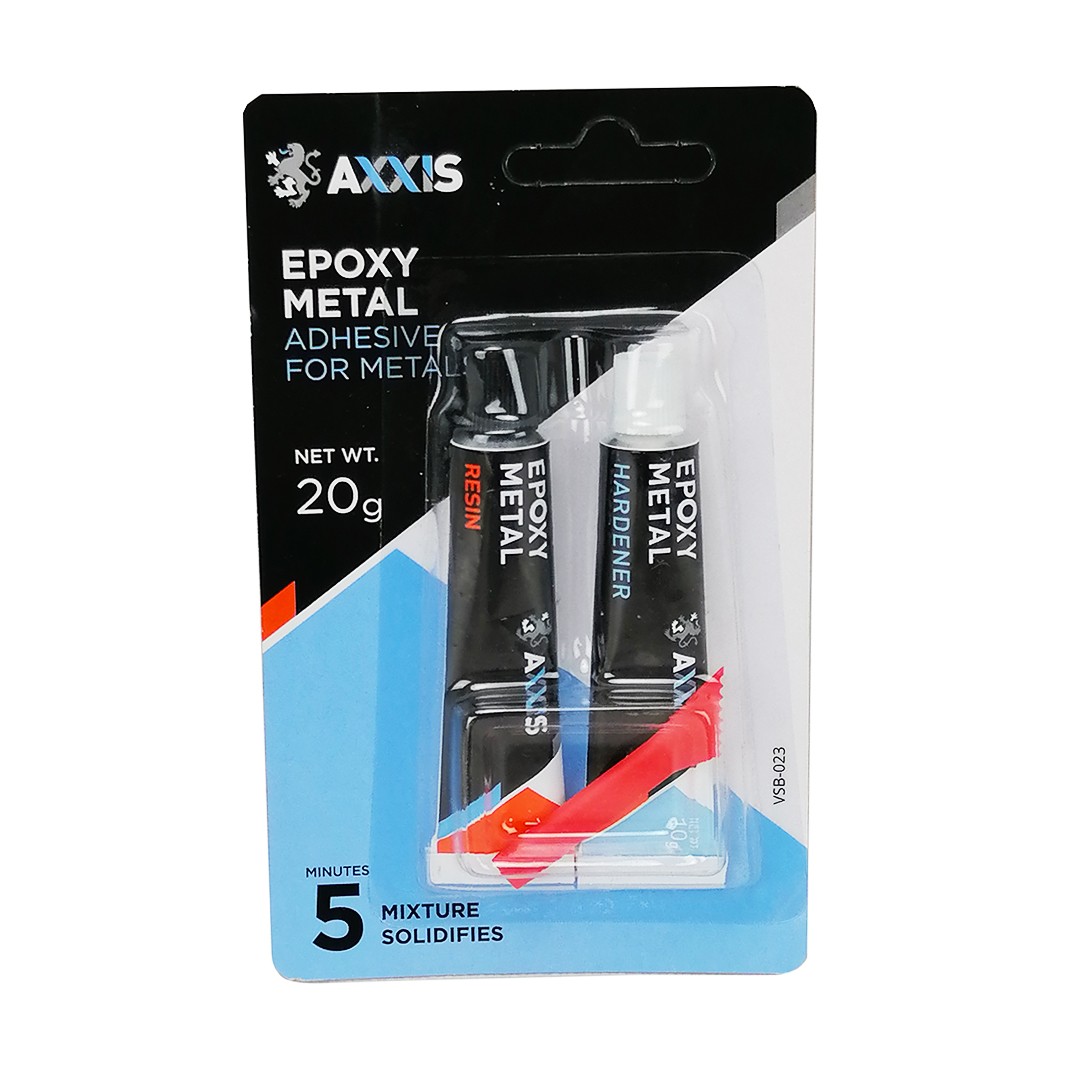 Клей для металу епоксидний 2х-компонентний 20 гр Epoxy Metal Axxis