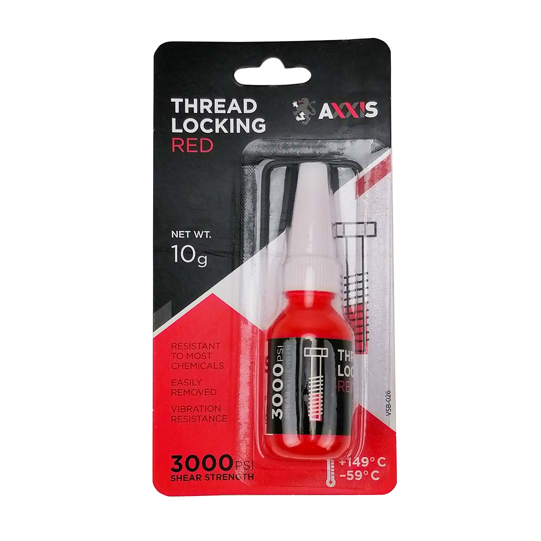 Фіксатор різьбових з'єднань червоний 10 мл нероз'ємний Thread Locking Axxis
