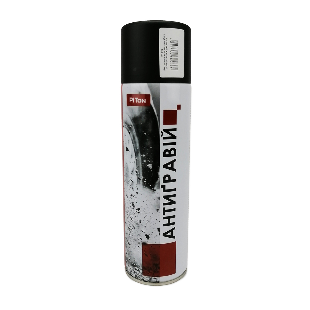 Антигравій чорний із каучуком аерозоль 500 мл Piton