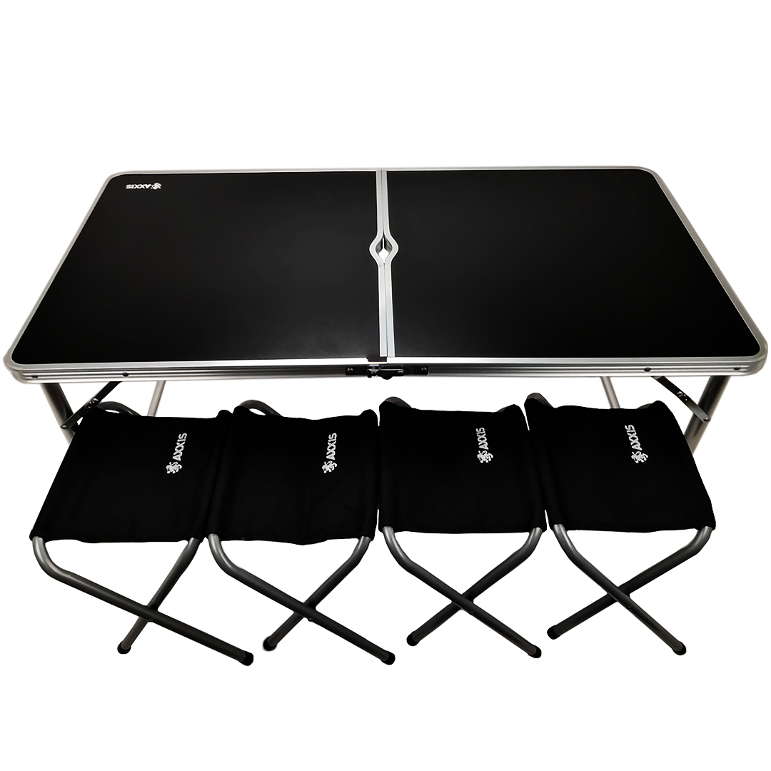 Стол складной 120 х 60 и 4 стула для пикника, рыбалки, кемпинга туристический Axxis