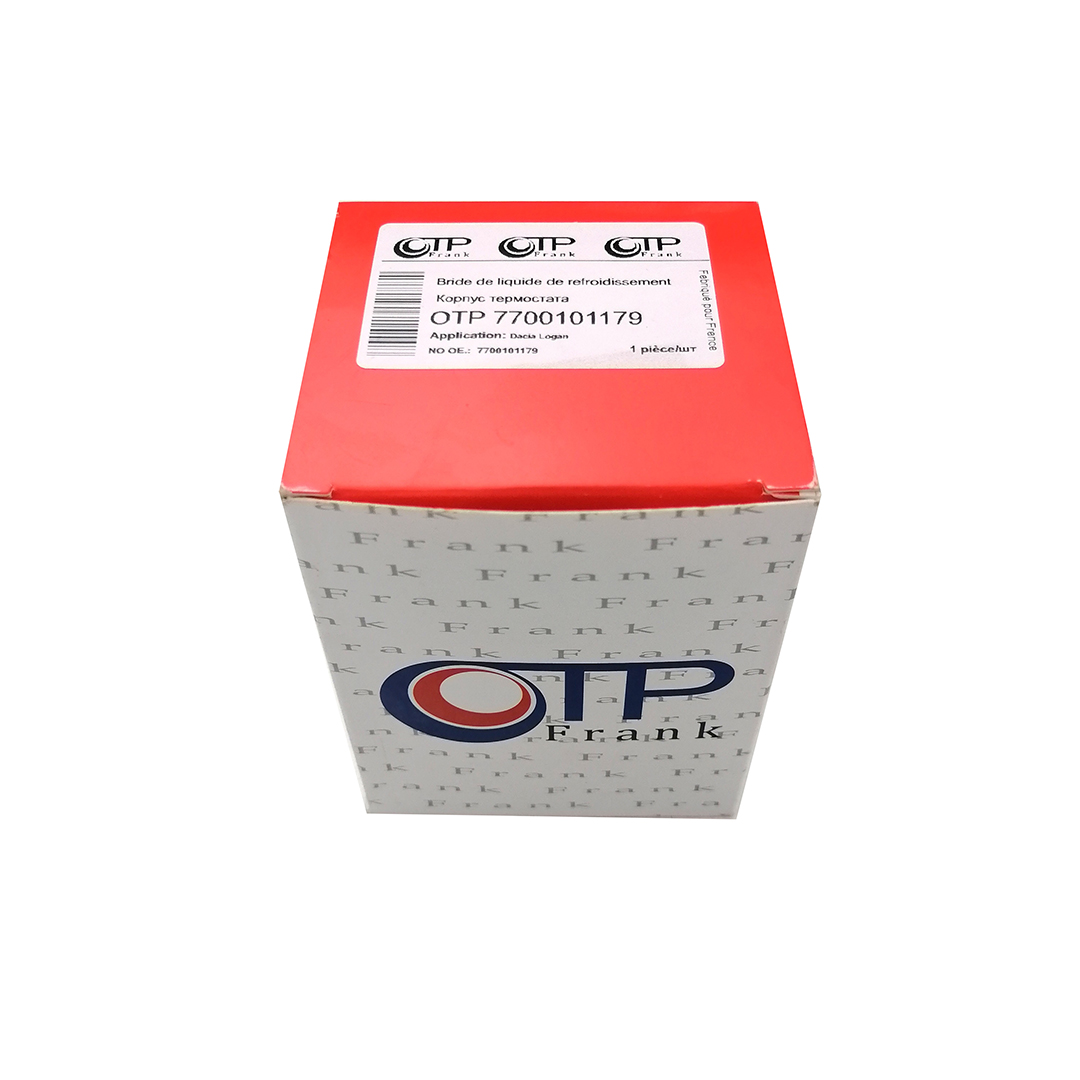 Корпус термостата пластик Renault Logan, Duster, Sandero, Kangoo, Laguna, Megane 1.4, 1.6 OTP Frank