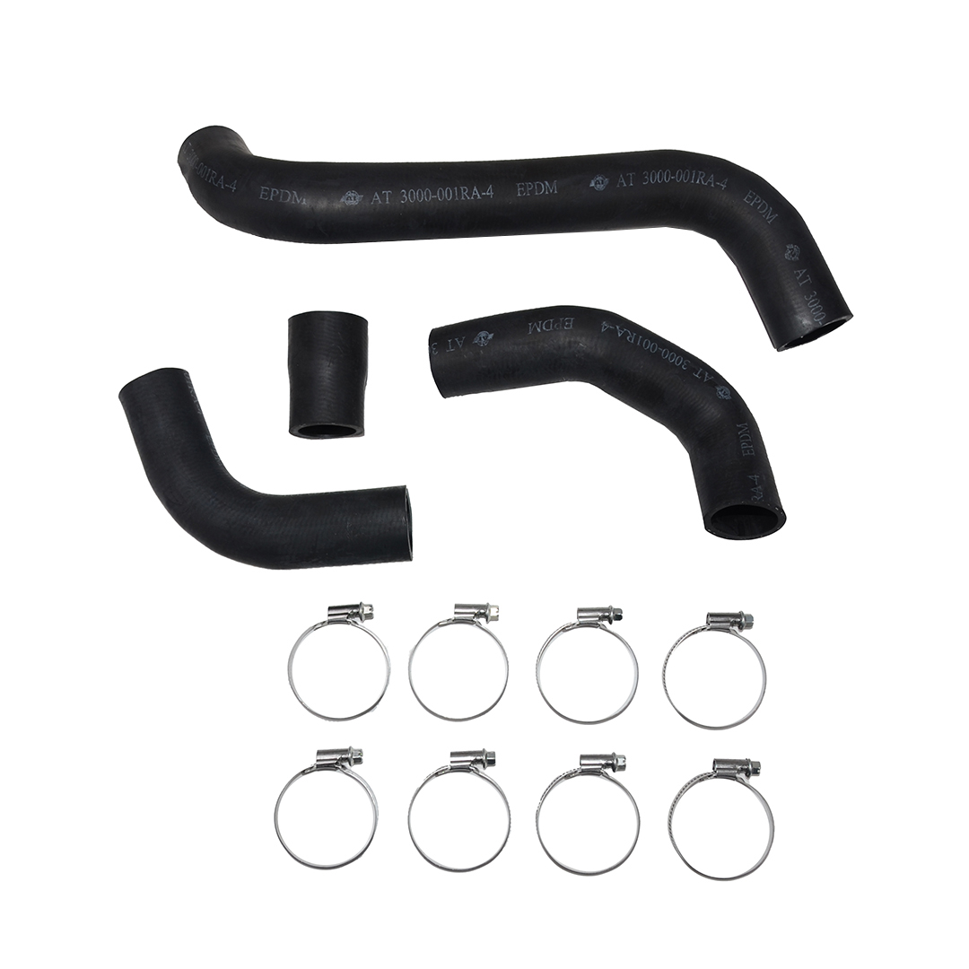 Патрубок радіатора (компл. 4 шт) + хомути (під мідний радіатор) 2101, 2102, 2103, 2106 AT