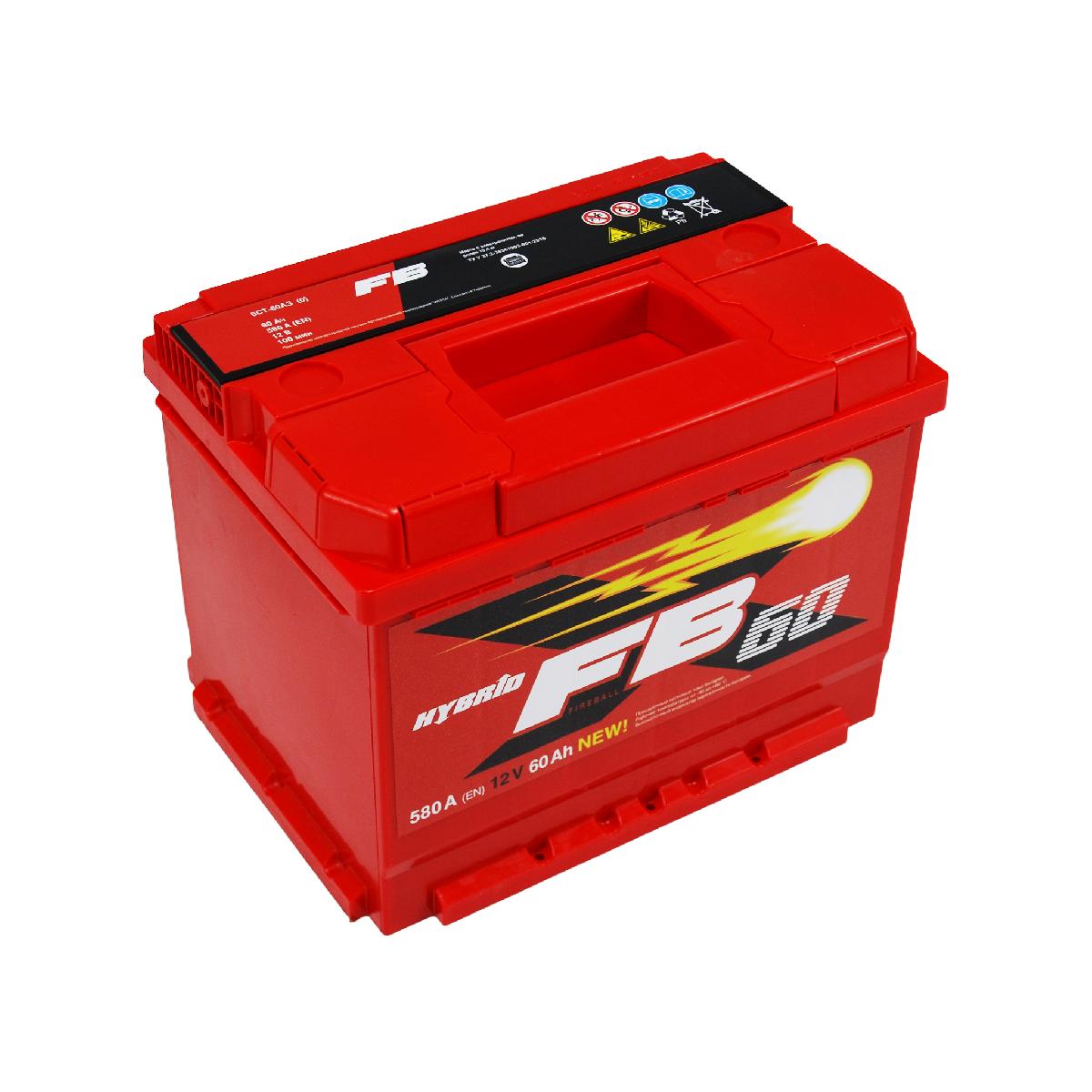 Акумулятор 60 А/год євро 580 А Fireball Hybrid