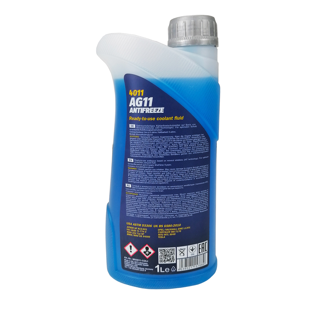 Тосол антифриз (охолоджуюча рідина) 1л синій -40 AG-11 SCT