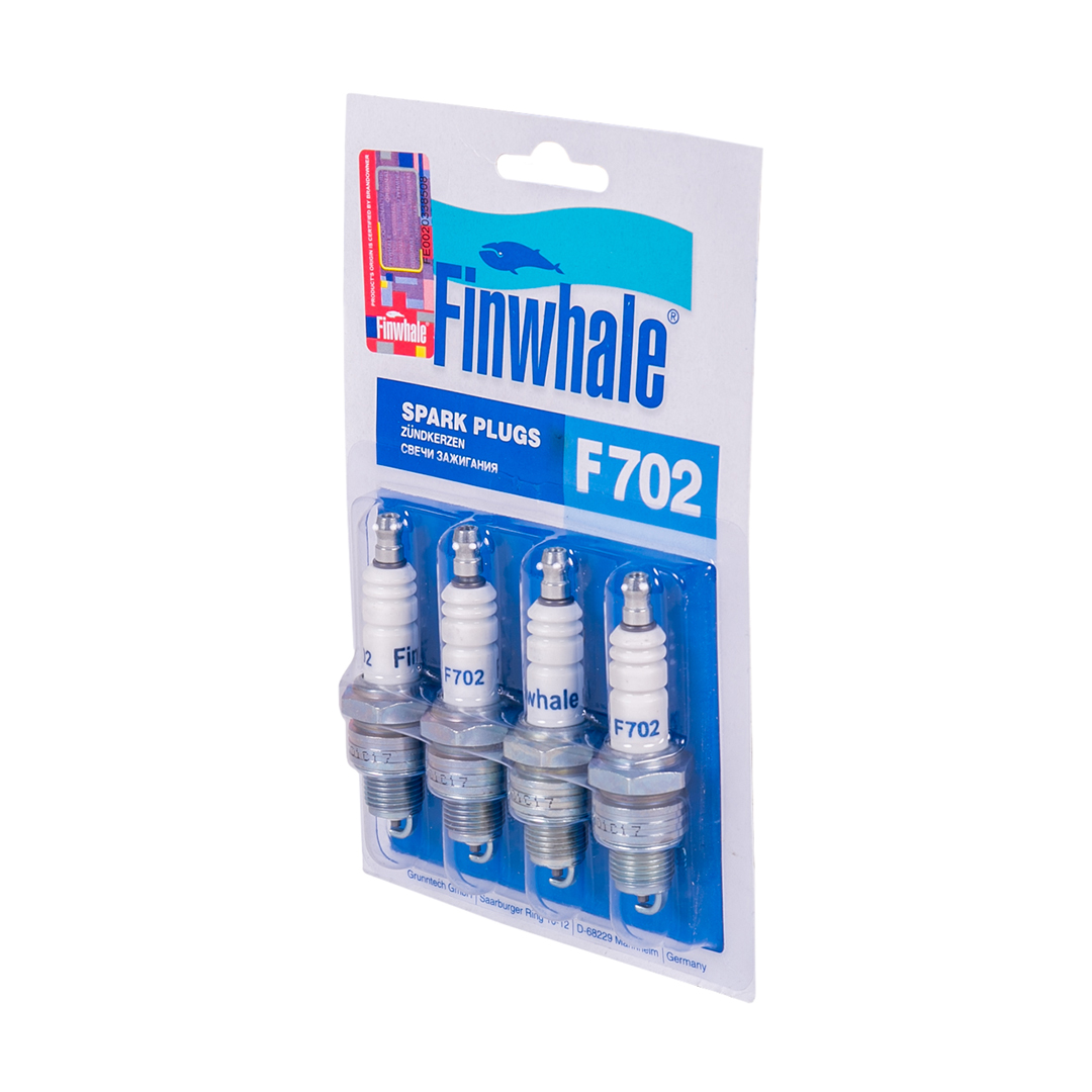 Свічка запалювання F702 (компл. 4 шт) у блістері 402 дв., ГАЗ 53, 3307, ЗІЛ 130 Standart Finwhale