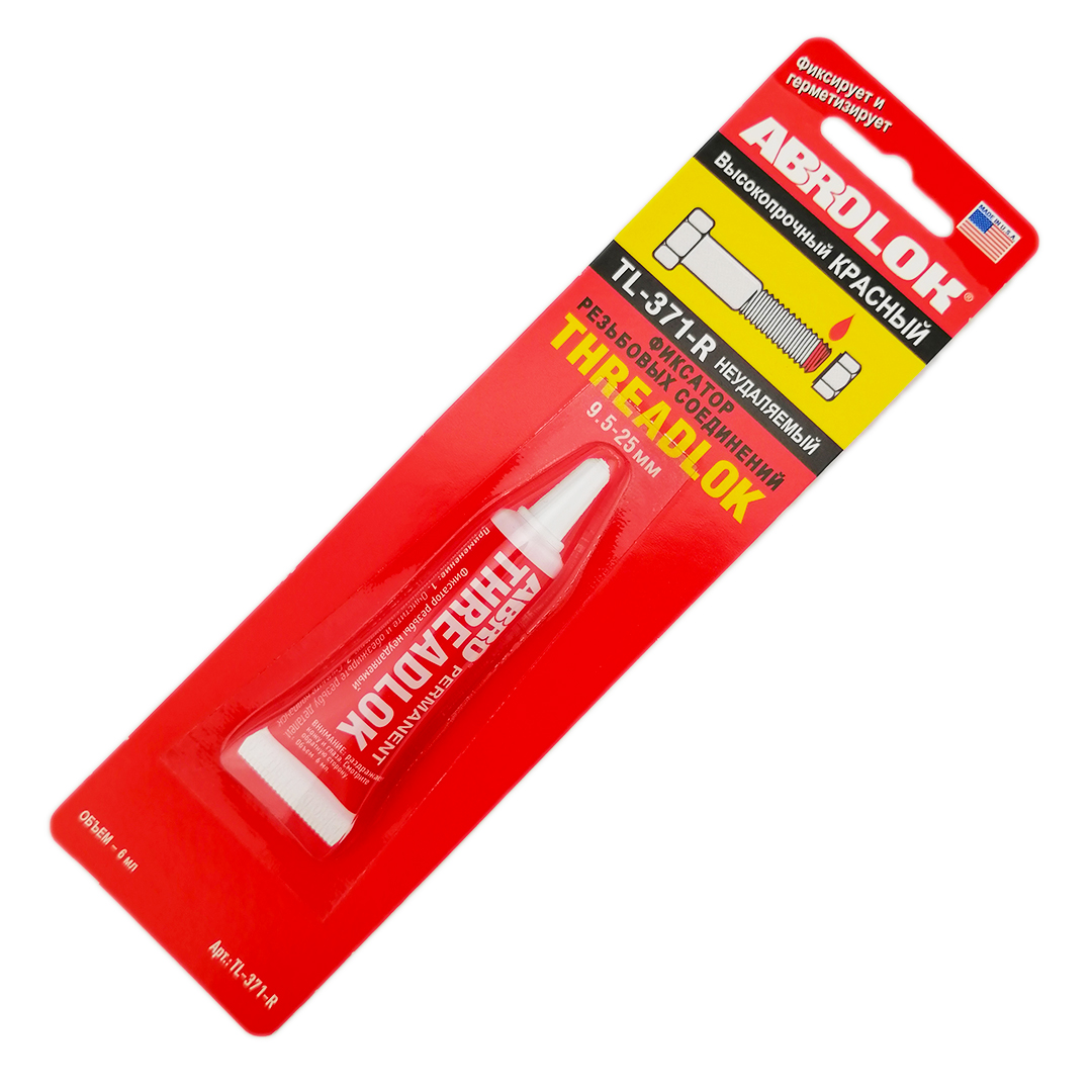 Фіксатор різьбових з'єднань червоний 6 мл нероз'ємний Threadlok Abro