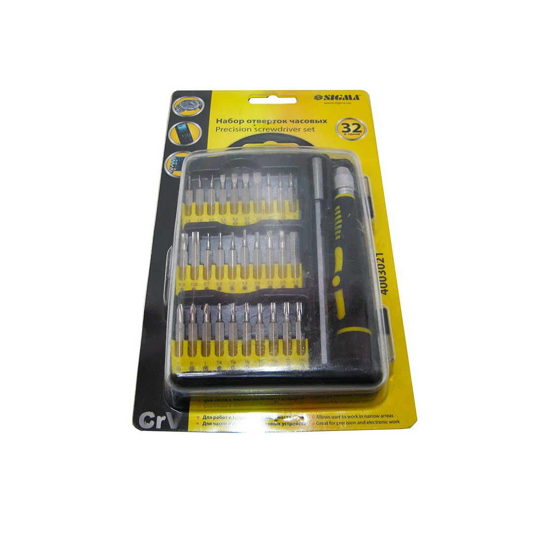 Отвертка часовая с удлинителем 30 в 1 Sigma