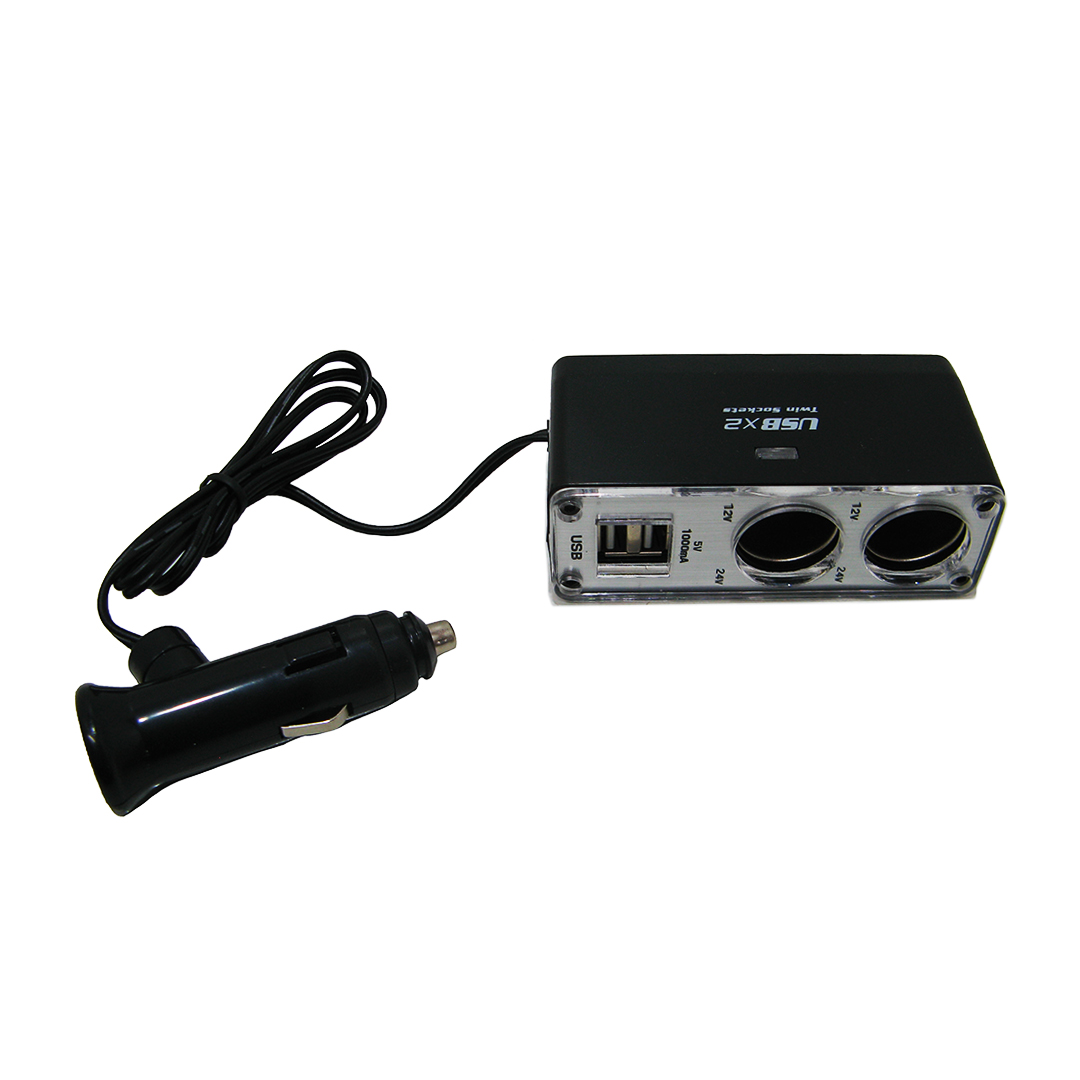 Розгалужувач прикурювача 2 в 1 2 USB LED індикатор ДК