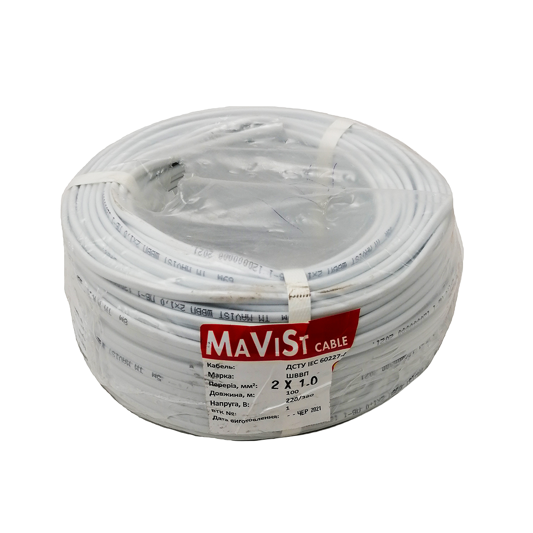 Провід ШВВП 2 х 1.00 білий (1 м) Кам'янець-Подільський