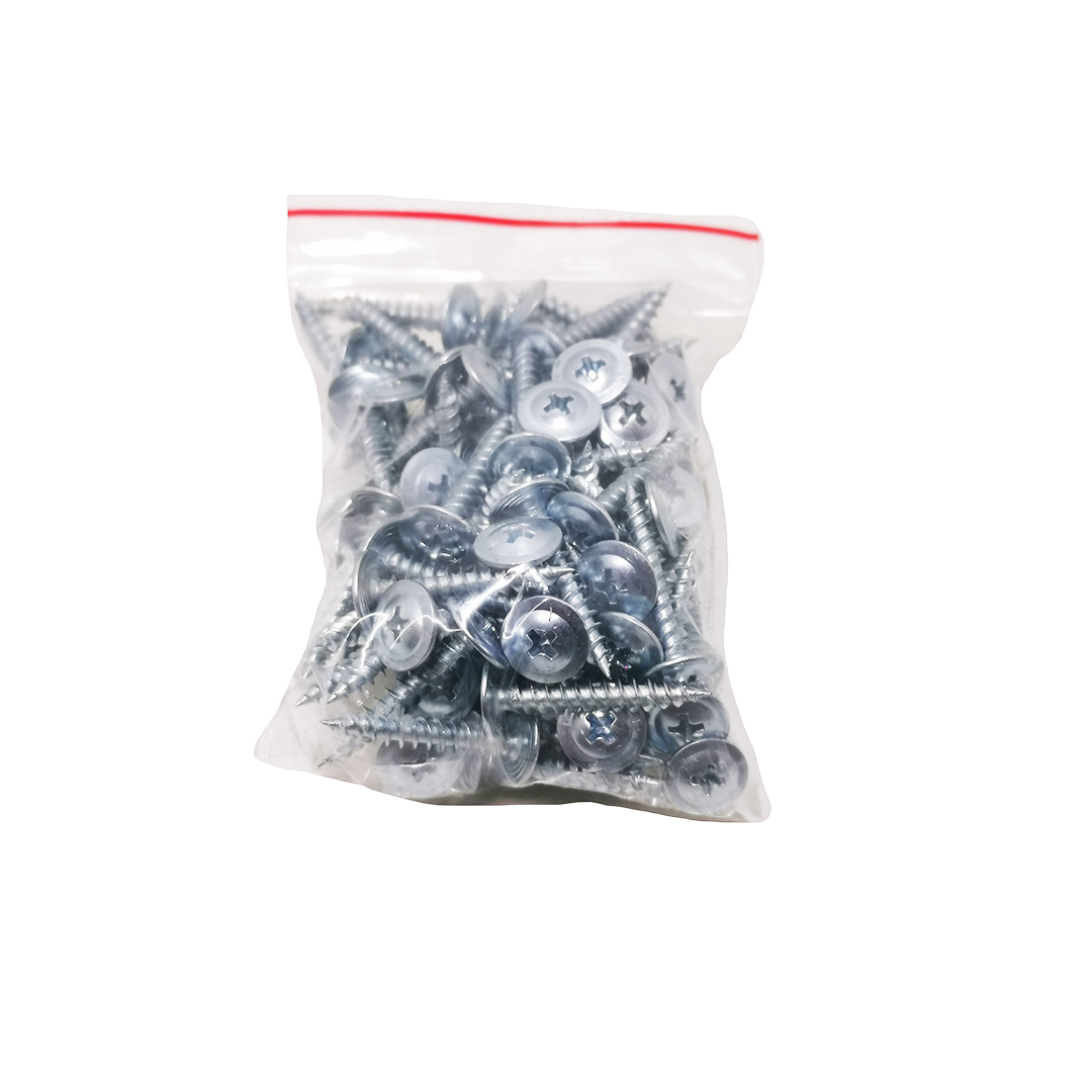 Саморіз 4,2х25 мм цинк білий з буртиком хрест (в упак. 100 шт) Metalvis