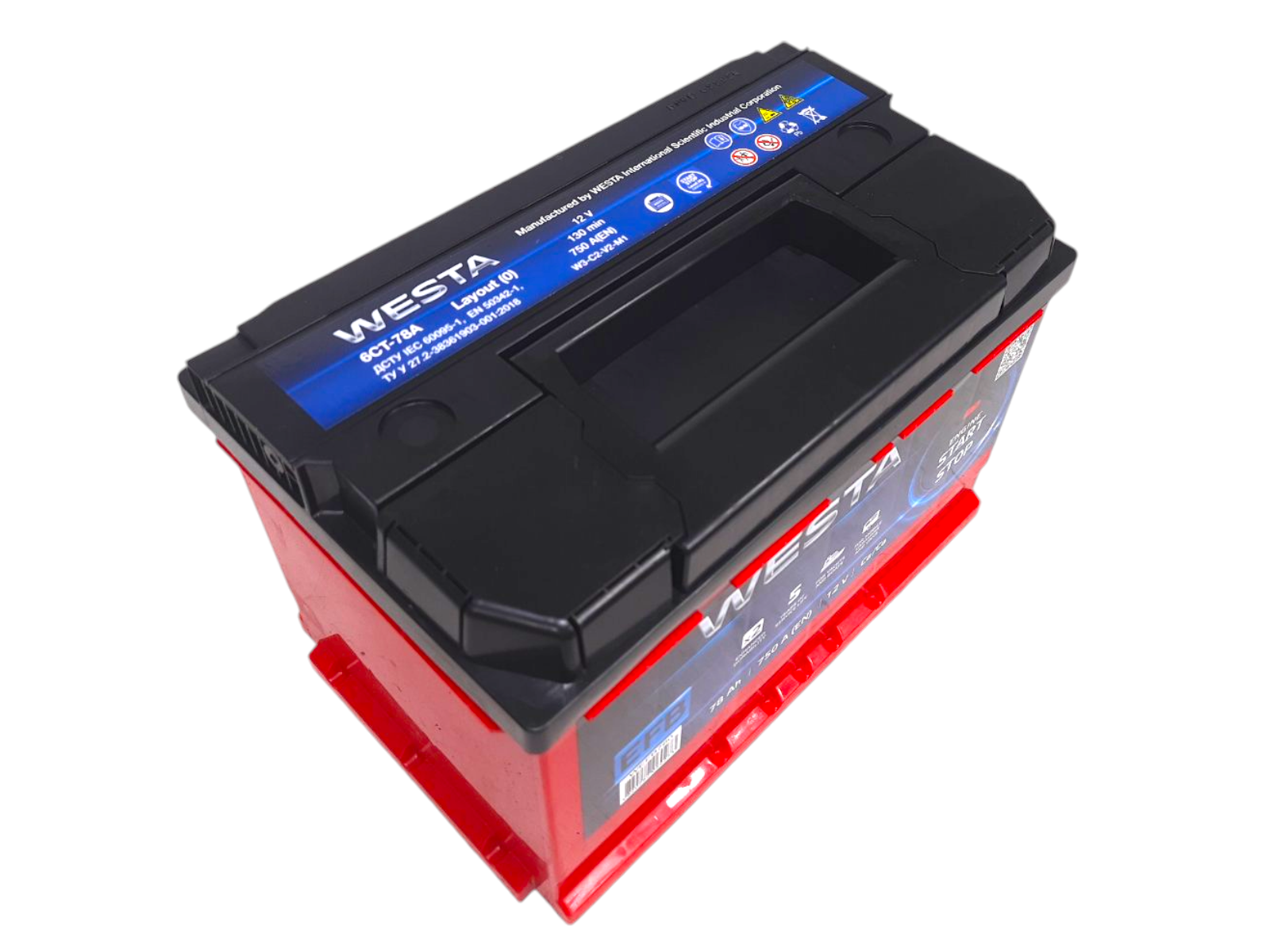 Аккумулятор 78 А/ч евро 750 А EFB Westa Premium 