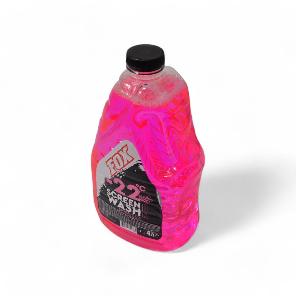 Рідина в бачок омивача зимова 4л -22°C Бабл гам FOX