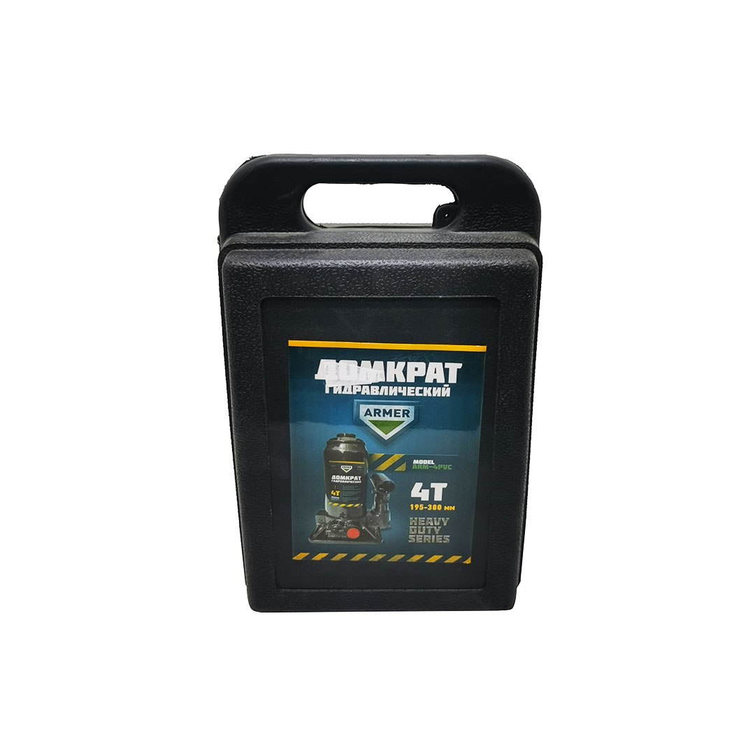 Домкрат гидравлический бутылочный 4 т ARM-4PVC чемодан Armer