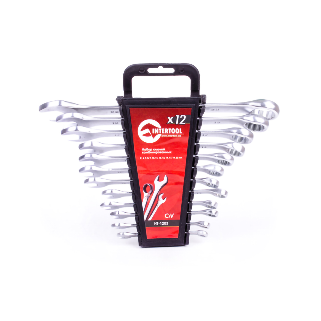 Набір ключів ріжково - накидних 6 - 22 мм 12 одиниць Intertool