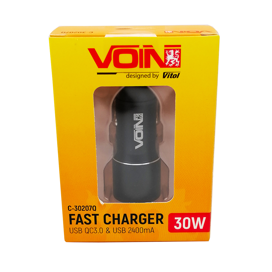 Автомобільний зарядний пристрій 2 USB 3000mA 2400mA Voin