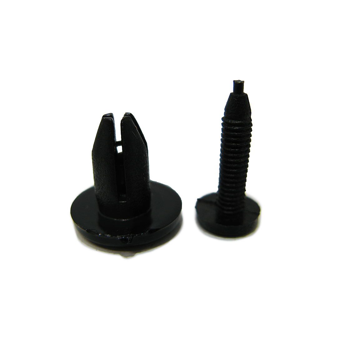 Кліпса №77 чорна (в упак. 100 шт) універсальна розпірна Ford, Toyota, Nissan, Honda, Fiat, Opel, Renault Shemi