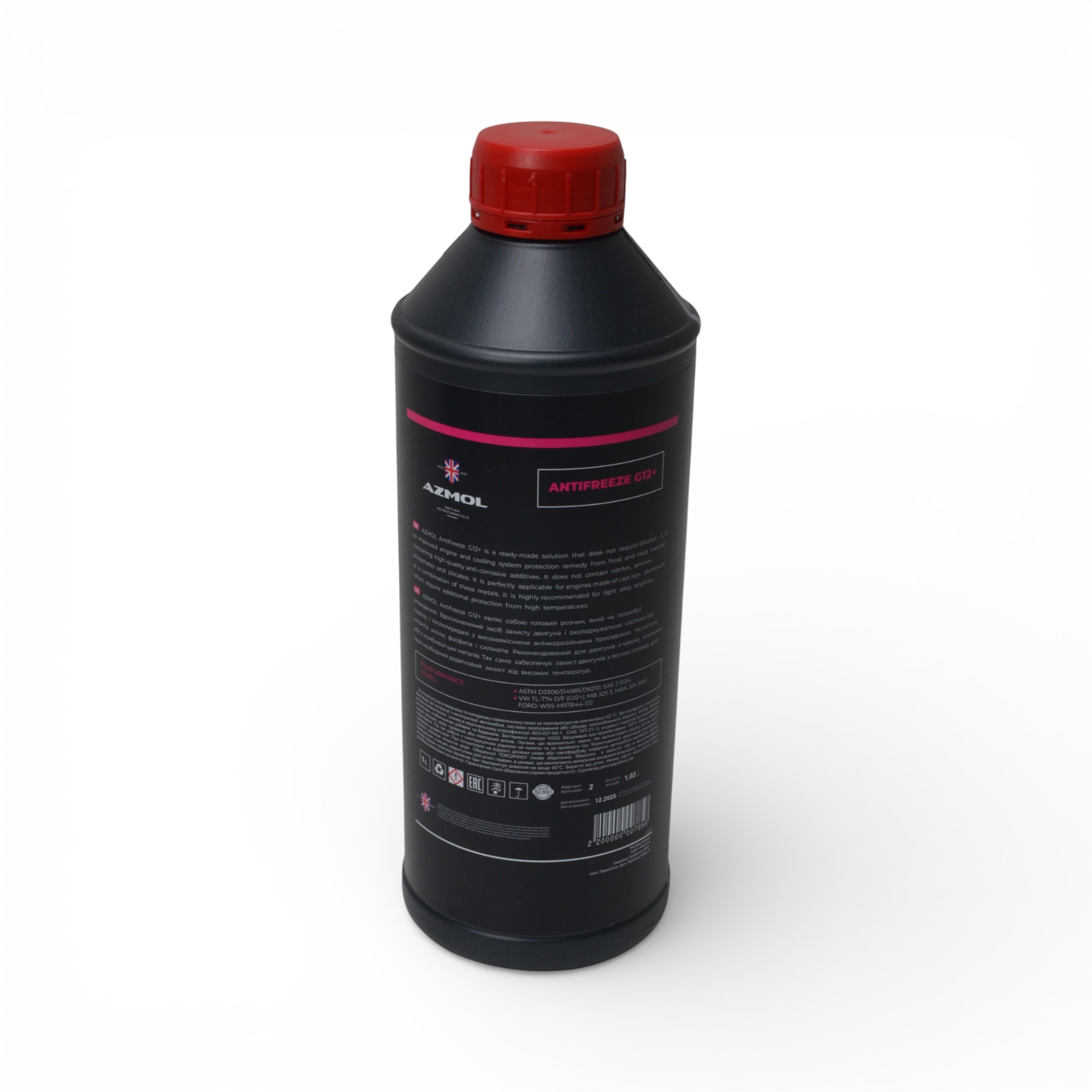Тосол антифриз (охолодна рідина) 1л червоний -40 G-12 Azmol
