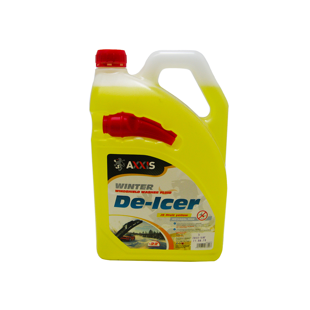 Рідина в бачок омивача зимова з лійкою 4л -22°C Жовтий фрукт Axxis