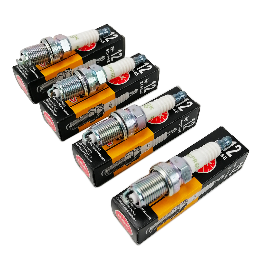 Свеча зажигания №12 (компл. 4 шт) зазор 0,9 мм 2110, 2111, 2112, 2170, 2171, 2172, 1117, 1118, 1119 16V NGK