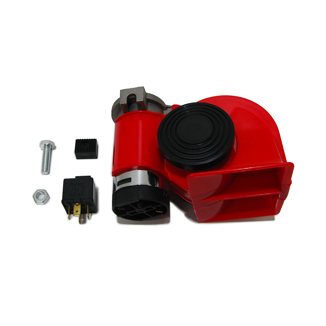 Сигнал пневматичний (повітряний) великий червоний (равлик) 12 В Nautilus ДК