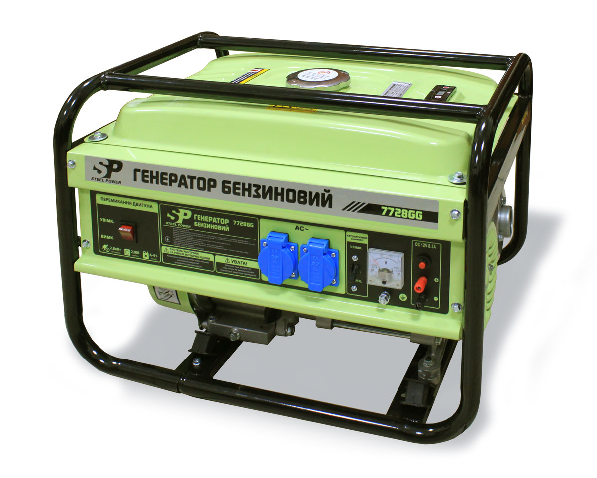 Генератор бензиновый однофазный 4х-тактный 2.8 кВт / 3.0 кВт 220 В Steel Power