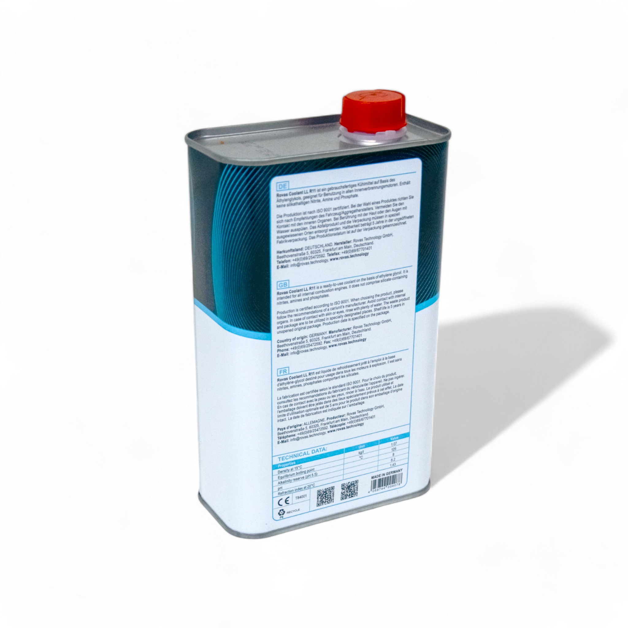 Тосол антифриз (охолоджувальна рідина) 1л синій -38 G-11 Coolant LL R11 Rovas