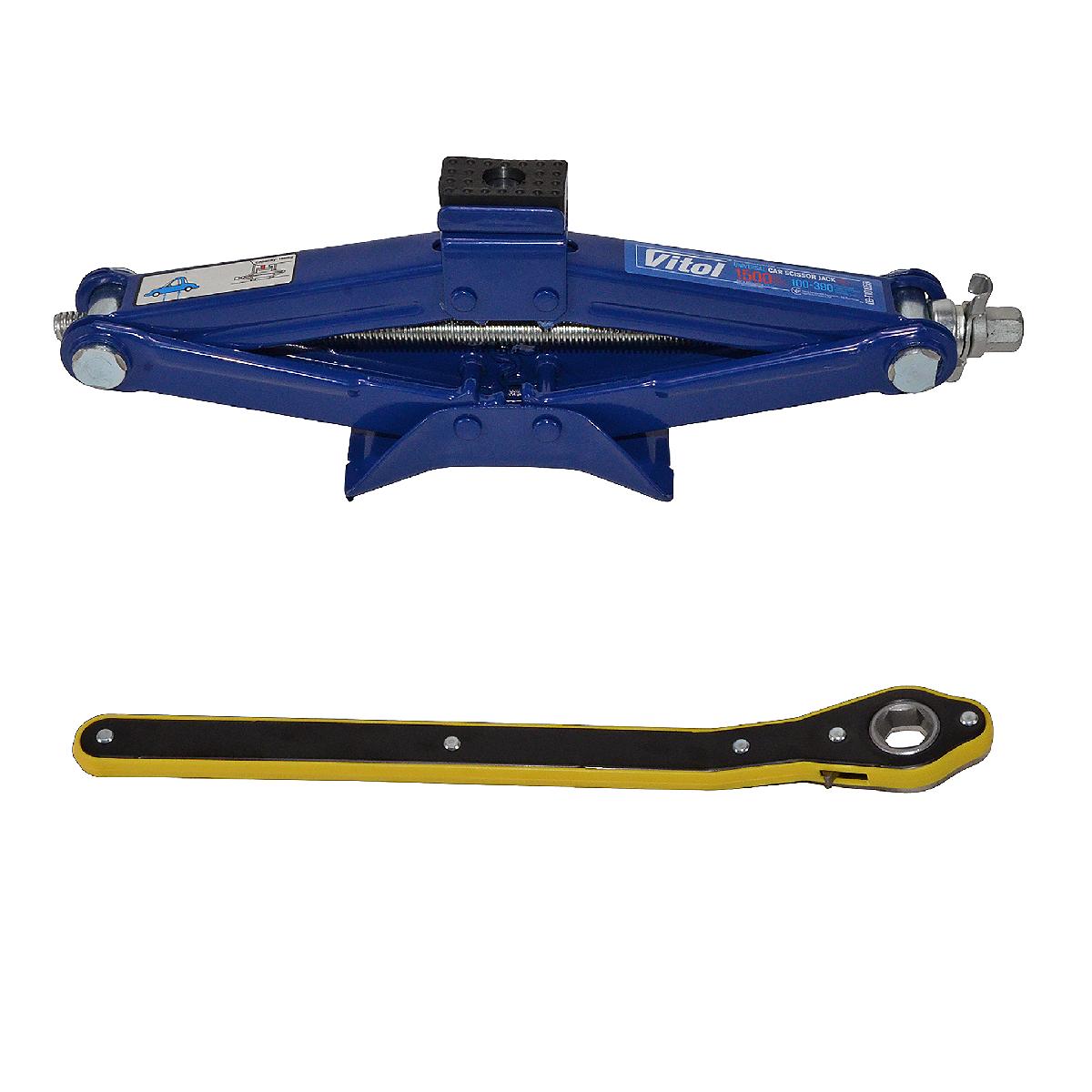 Домкрат механічний ромбоподібний 1.5 т з тріскачкою ДВ-Т10105В Vitol