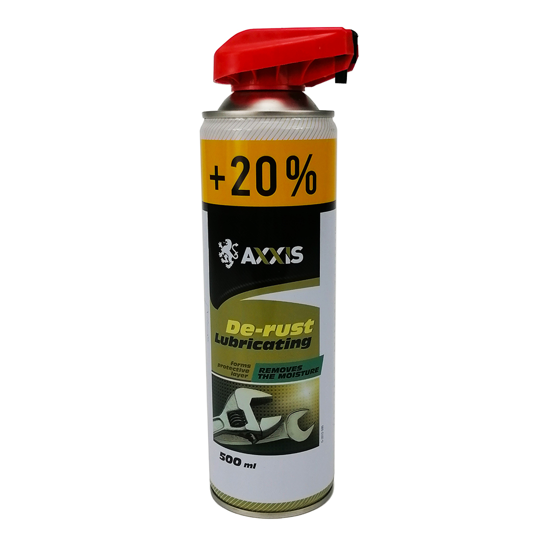Жидкий ключ 500 мл +20% аэрозоль De-rust Lubricating Axxis