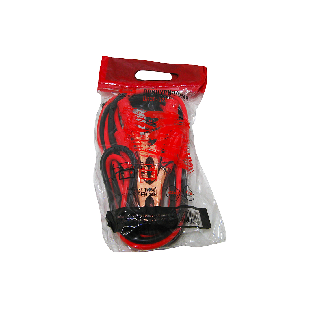 Провід прикурювання акумулятора 200 А 2,5 м (кабель пусковий) ДК
