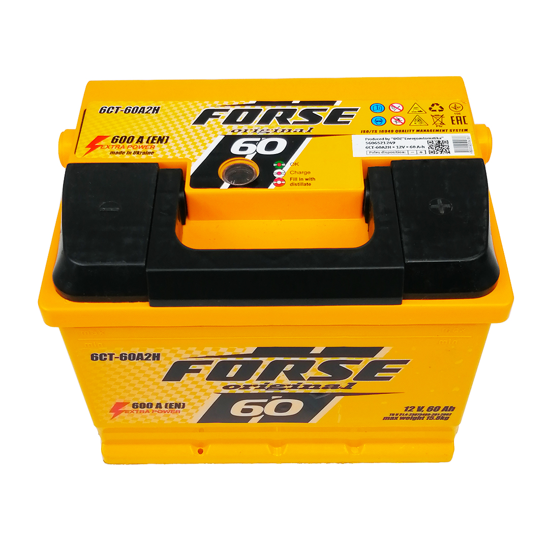 Акумулятор 60 А/год євро глазок 600 А (Іста) Forse Original