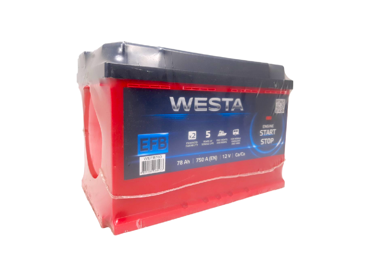 Аккумулятор 78 А/ч евро 750 А EFB Westa Premium 