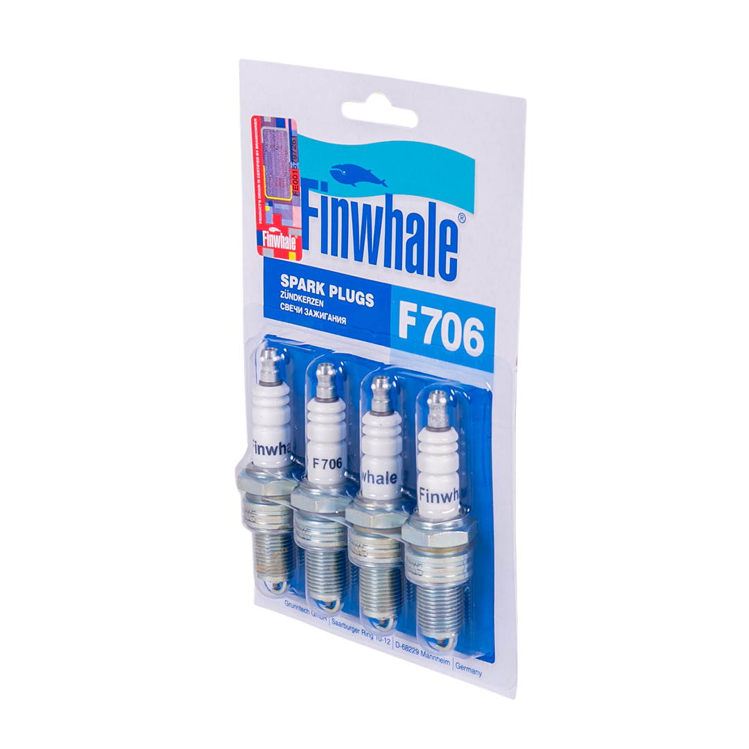 Свеча зажигания F706 (компл. 4 шт) в блистер 406 дв. Standart Finwhale 